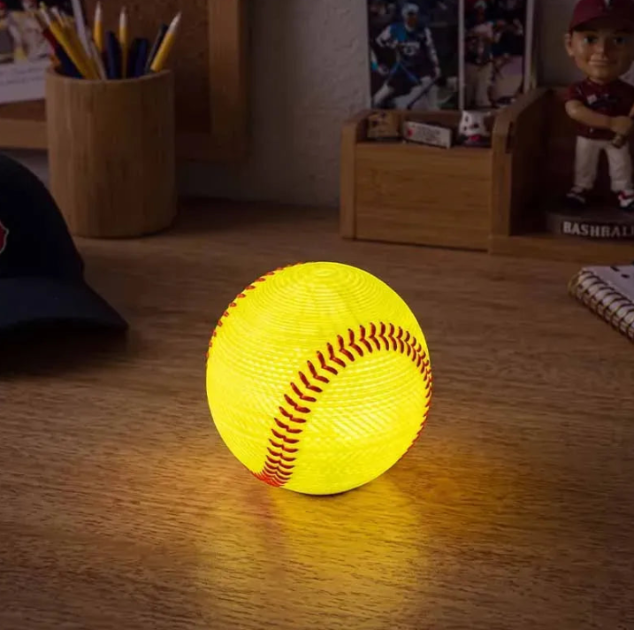 Baseball Night Light 3.1 in PLA Desk Lamp Set of 2