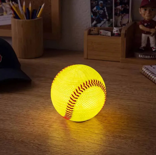 Baseball Night Light 3.1 in PLA Desk Lamp Set of 2