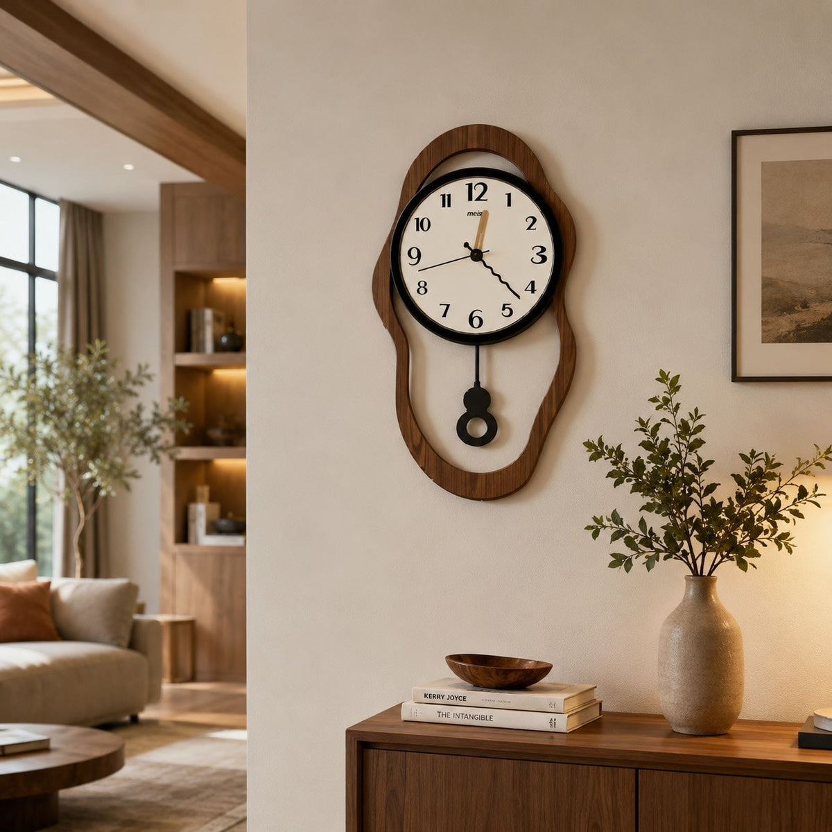 Wall Clock Silent Wood Look Finish Acrylic