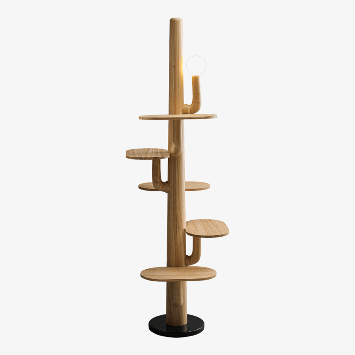 Cat Tree Floor Lamp Solid Wood Platforms Globe Light 74 in Set of 3