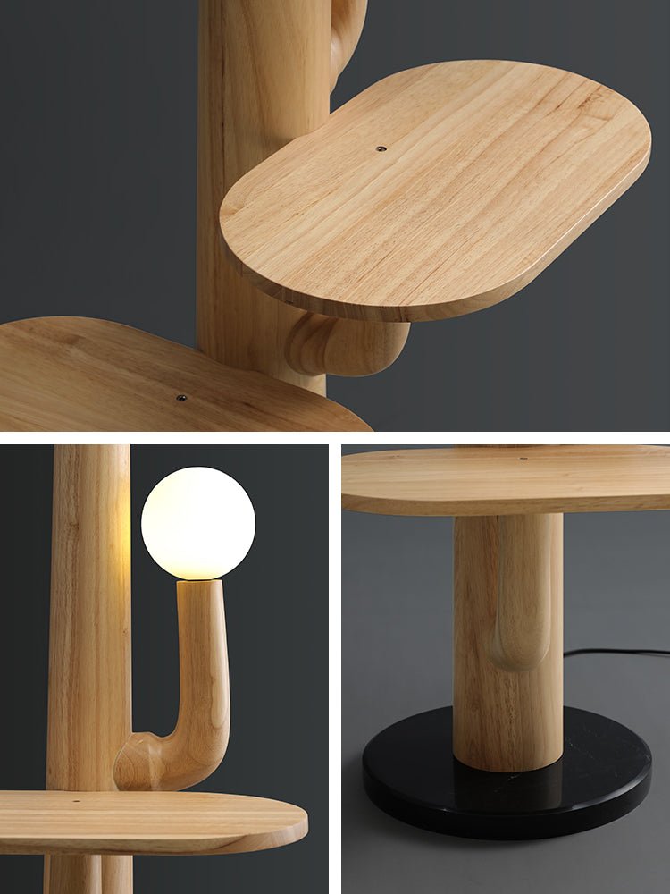Cat Tree Floor Lamp Solid Wood Platforms Globe Light 74 in Set of 3