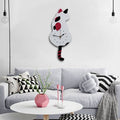 Cat Wall Clock Wagging Tail Acrylic 16.5 x 7 Inch Set of 3