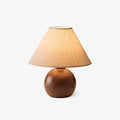 Ceramic Orb Table Lamp Linen Shade 10 in Set of 2