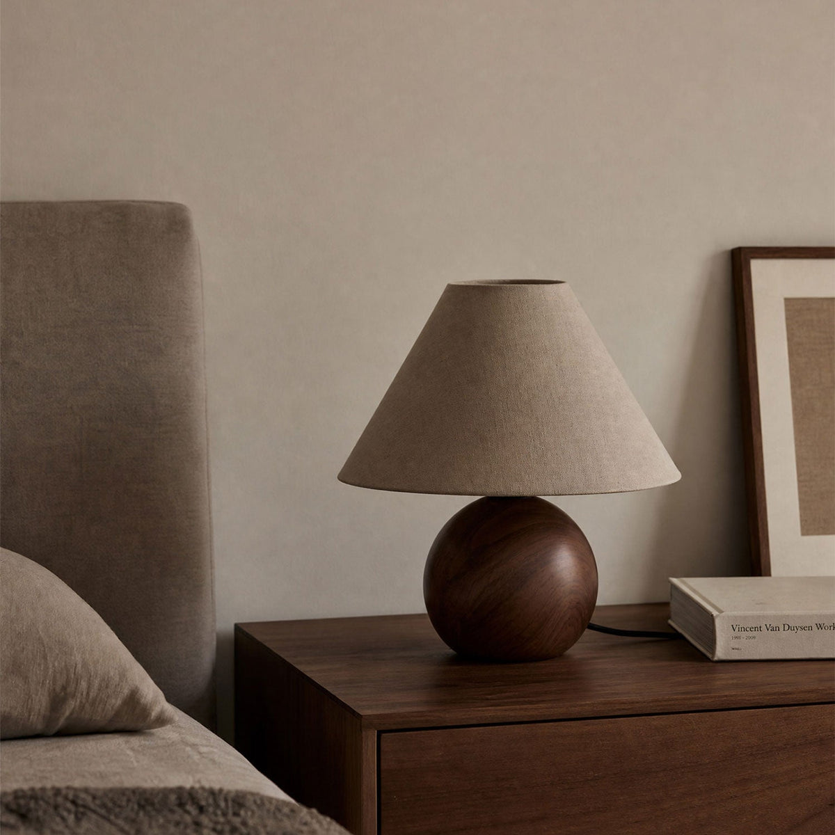 Ceramic Orb Table Lamp Linen Shade 10 in Set of 2