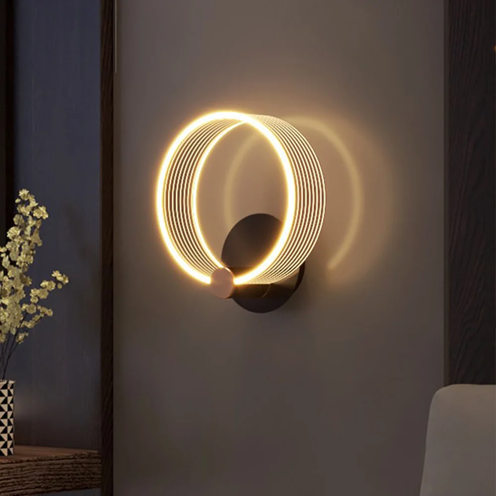 Circle Wall Night Light Acrylic Rings 7.9 Inch