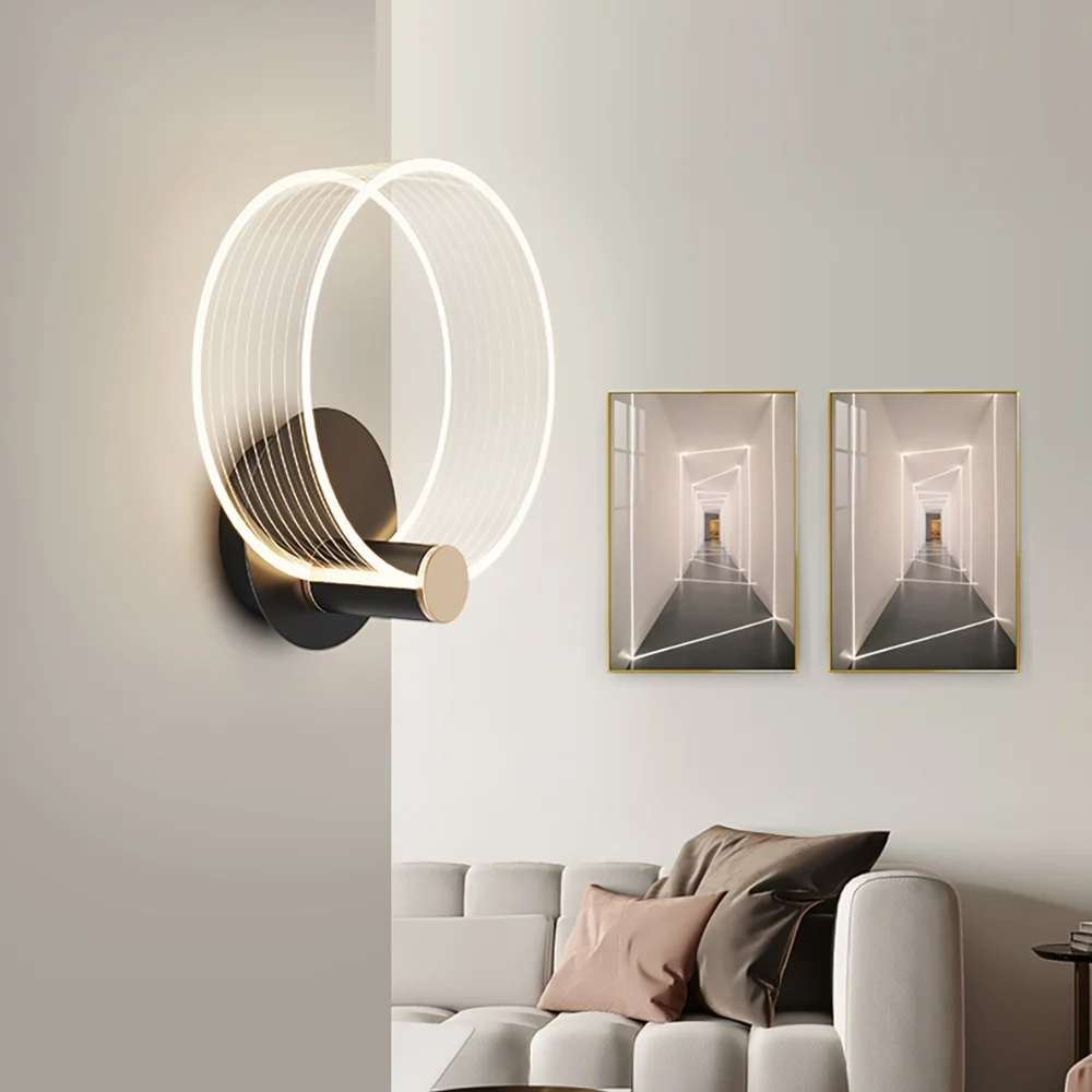 Circle Wall Night Light Acrylic Rings 7.9 Inch