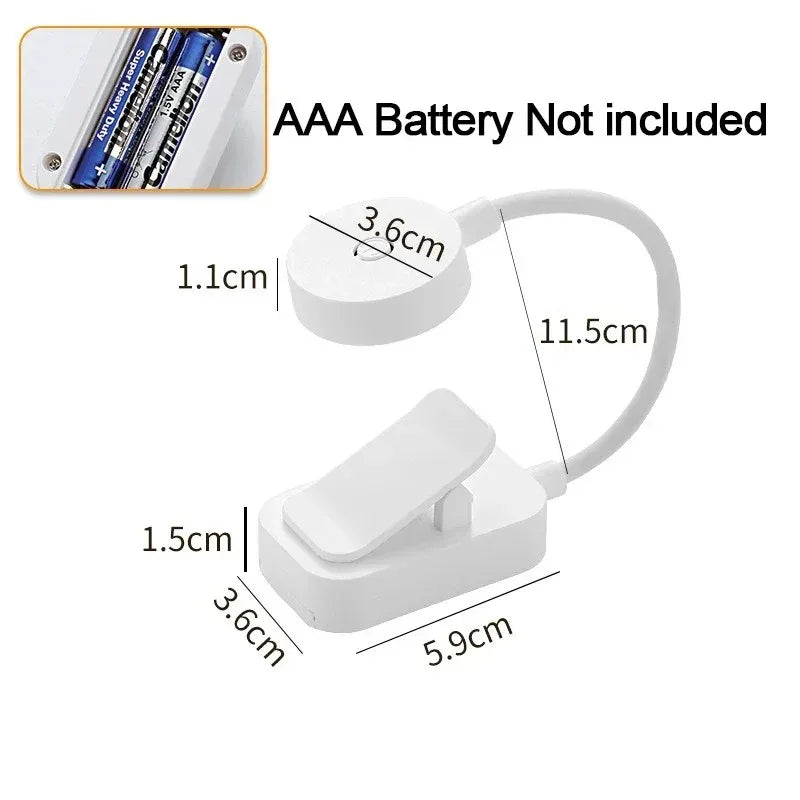 Clip On Book Light LED Flexible Neck 3 Light Colors Set of 3