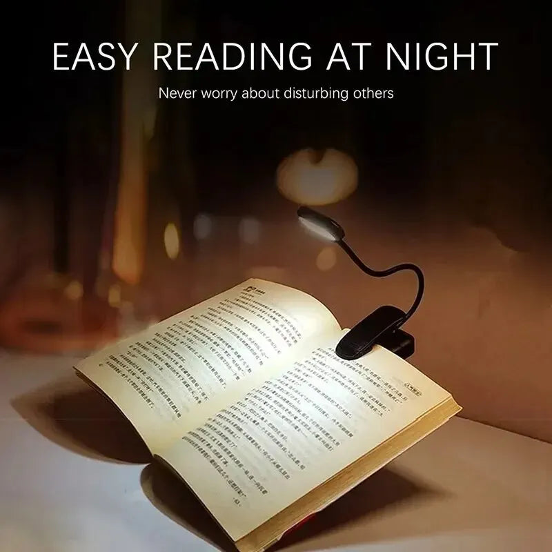 Clip On LED Book Light Flexible Neck AAA Battery Set of 3