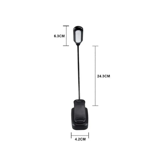 Clip On LED Book Light Flexible Neck AAA Battery Set of 3