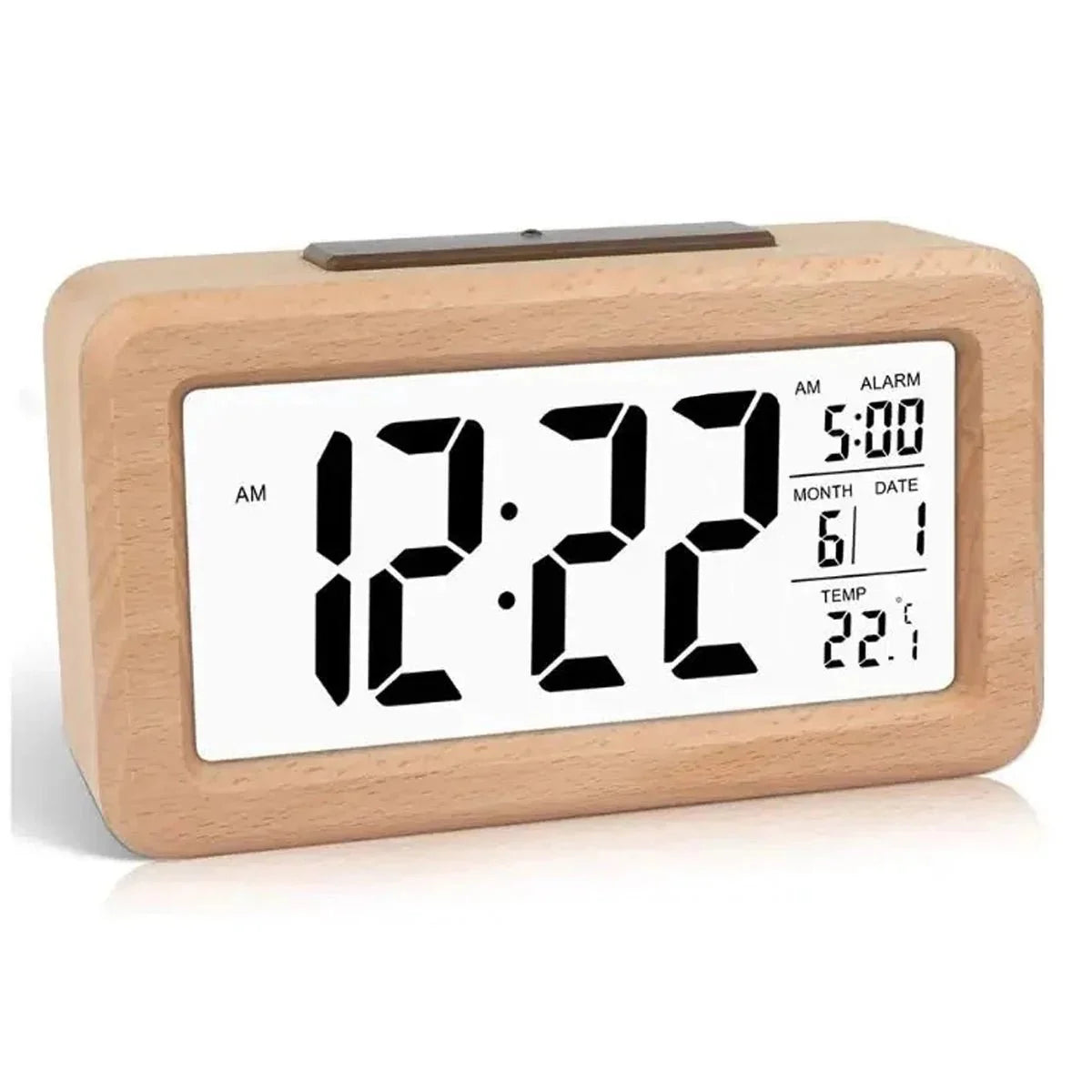 Digital Alarm Clock 5.4 Inches LED Backlight Thermometer Calendar