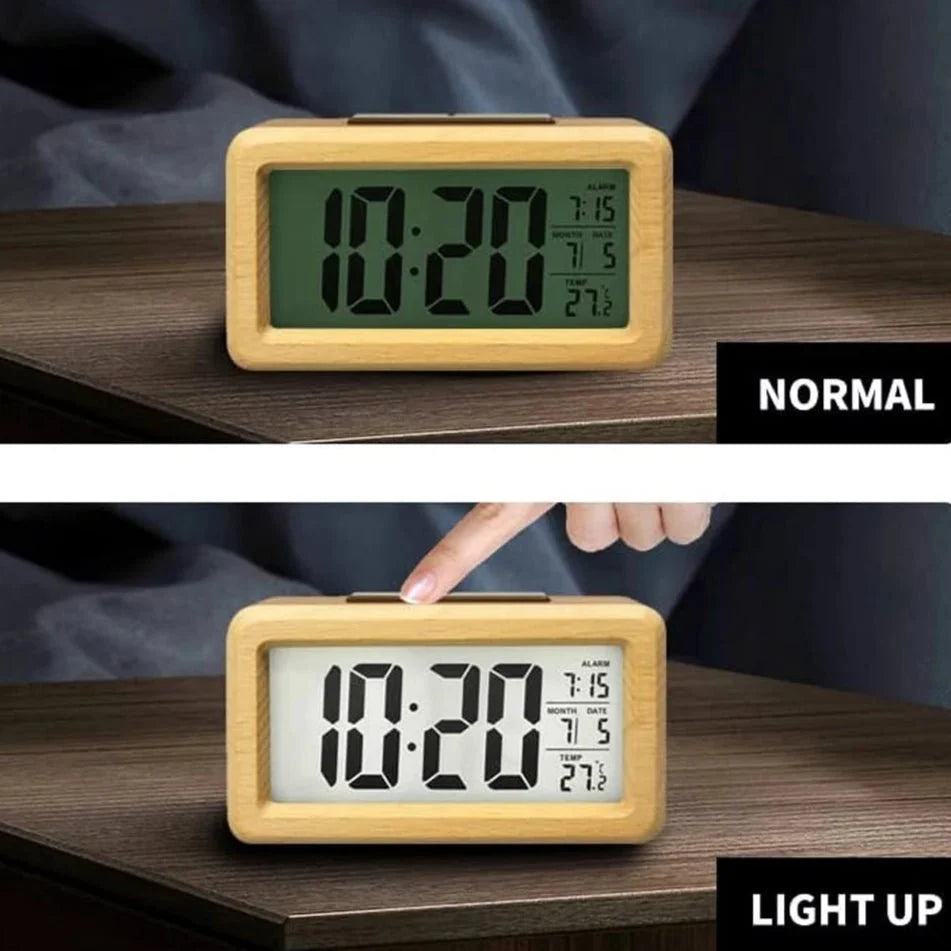 Digital Alarm Clock 5.4 Inches LED Backlight Thermometer Calendar