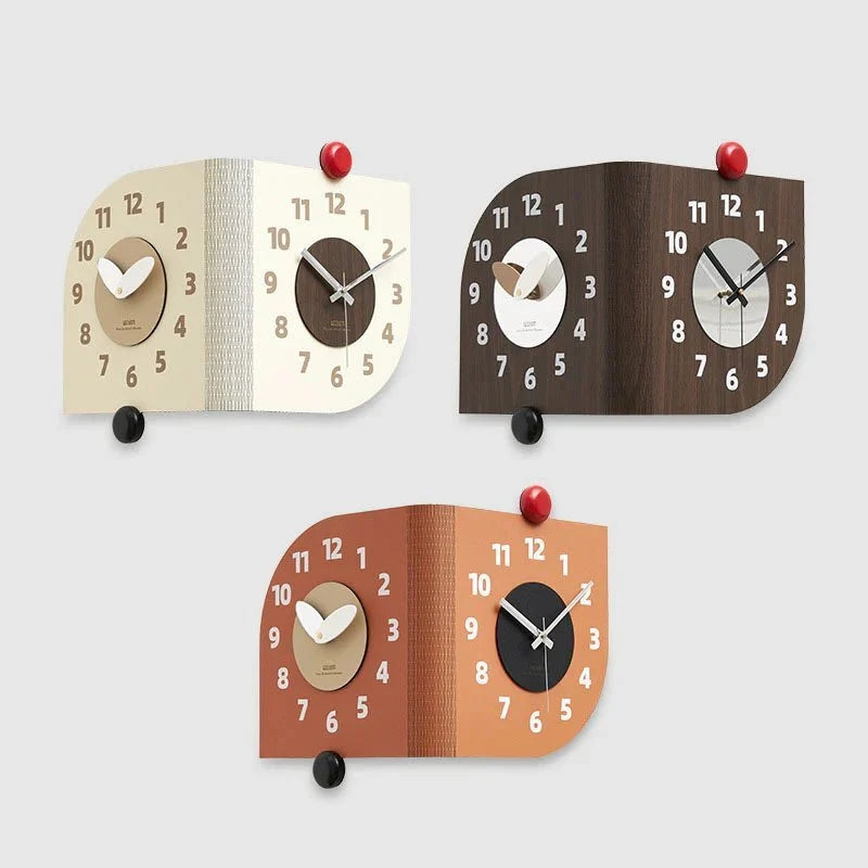 Corner Wall Clock Double Sided Silent 14.6 Inches