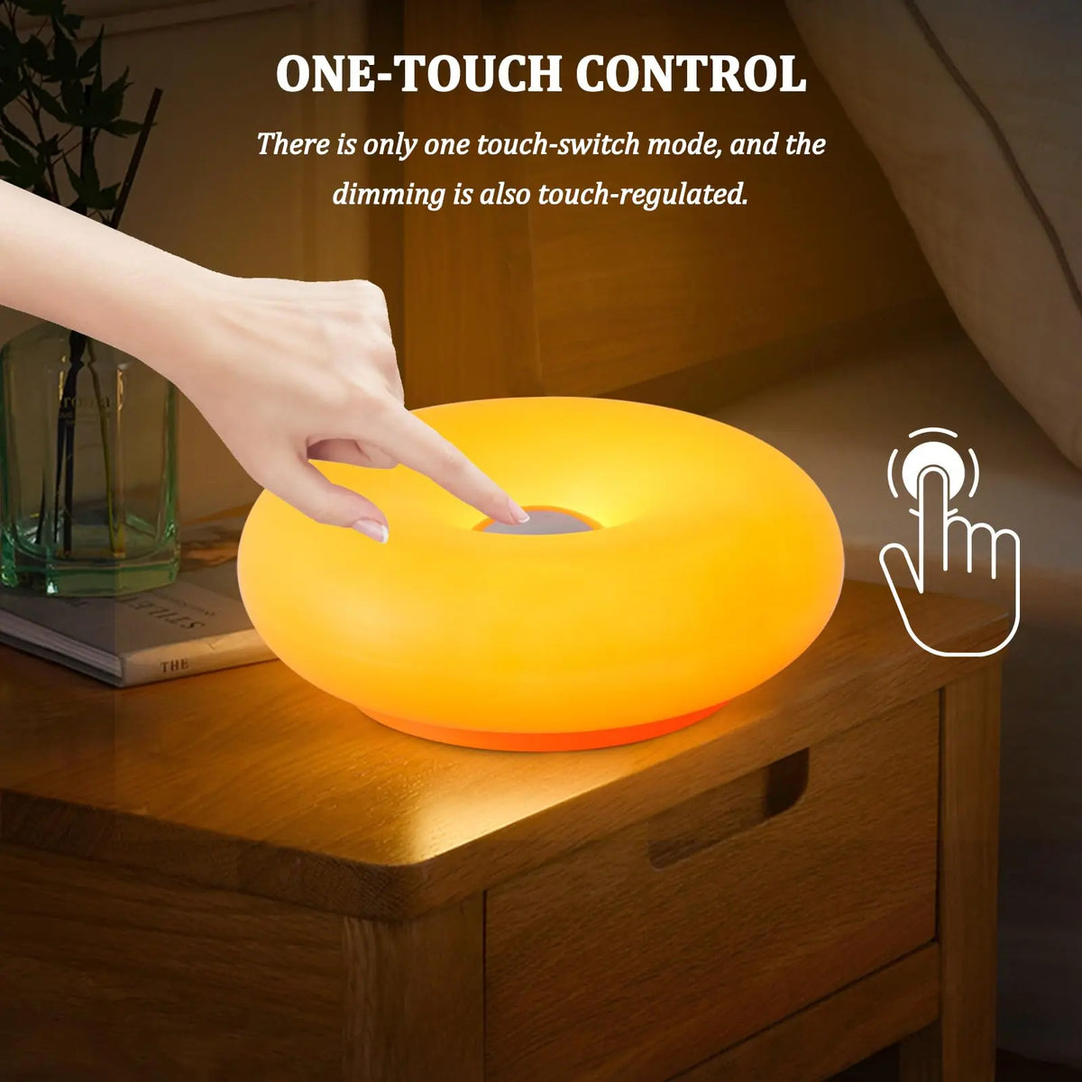 Doughnut LED Night Lamp Touch and Remote Control 16 Colors