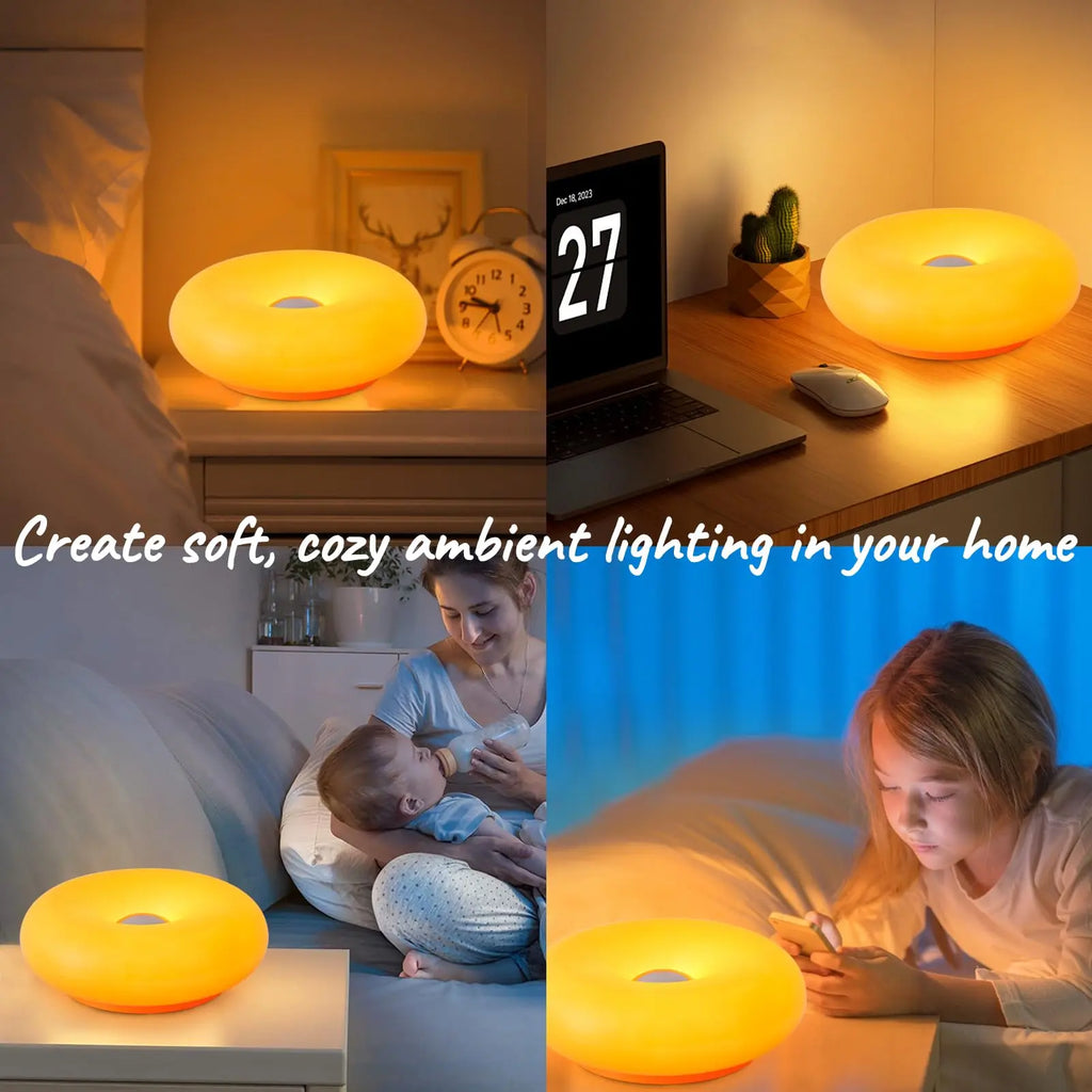 Doughnut LED Night Lamp Touch and Remote Control 16 Colors