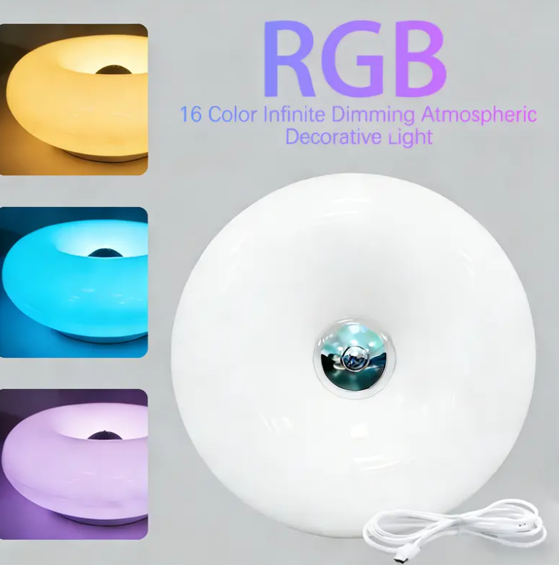 Doughnut LED Night Lamp Touch and Remote Control 16 Colors
