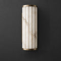 Fluted Alabaster Wall Sconce Half Cylinder LED 14.2 in Set of 2
