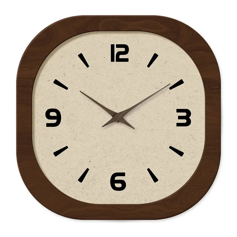 Wall Clock 12 14 or 16 Inches Silent Quartz Cream Brown
