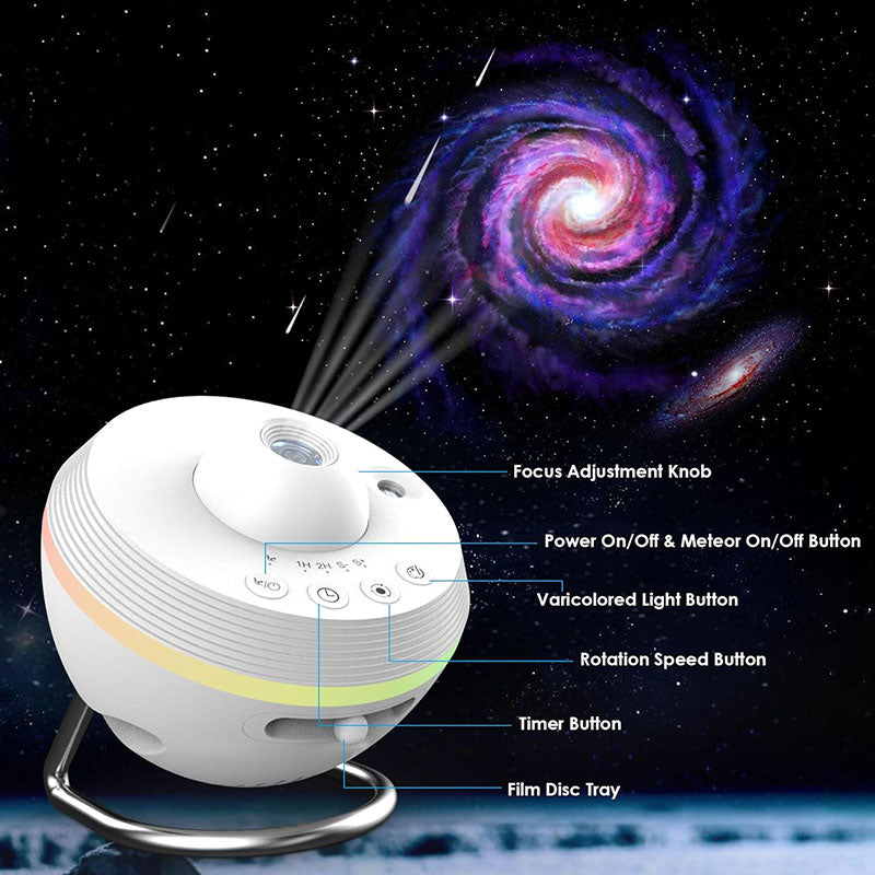 Galaxy Star Projector Night Light 360 Degree Rotating Base