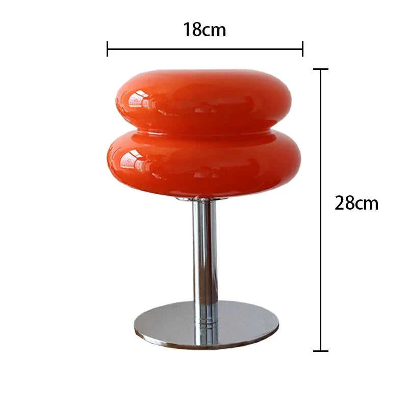 Glass Table Lamp with Chrome Base 11 Inch USB Powered