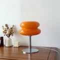 Glass Table Lamp with Chrome Base 11 Inch USB Powered