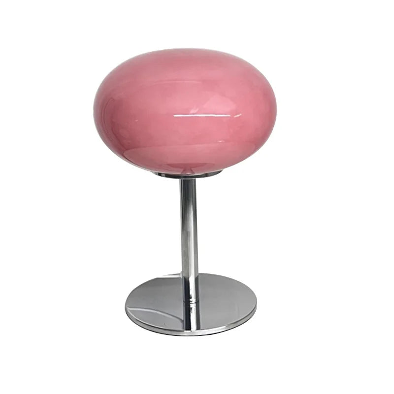 Glass Table Lamp with Chrome Base 11 Inch USB Powered