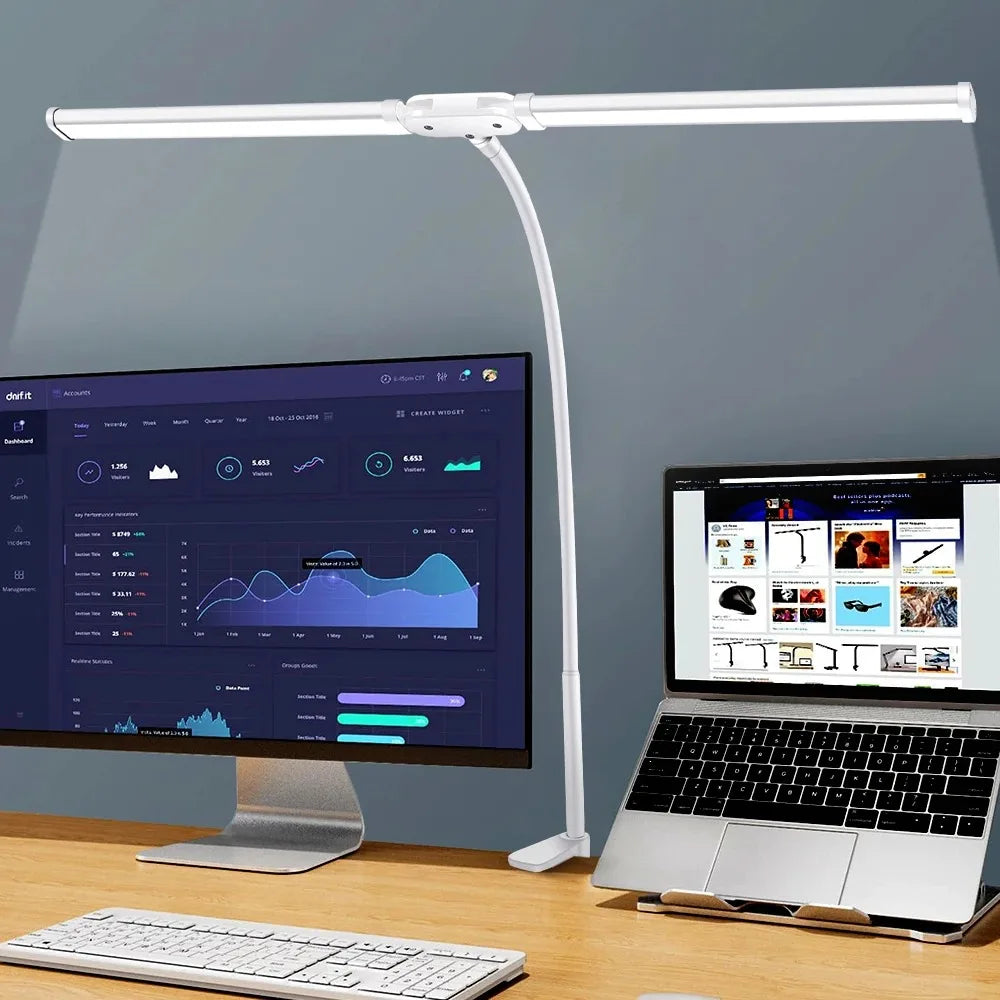 Gooseneck LED Desk Lamp Dimmable USB Powered Aluminum Set of 2