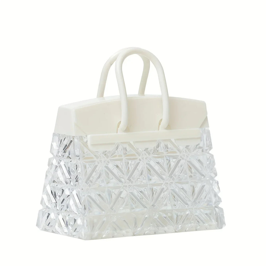 Handbag Shaped LED Table Lamp 5.3 x 4.5 Inch Clear Set of 2