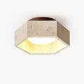 Hexagon Travertine Flush Mount Ceiling Light 6.7 in Set of 2