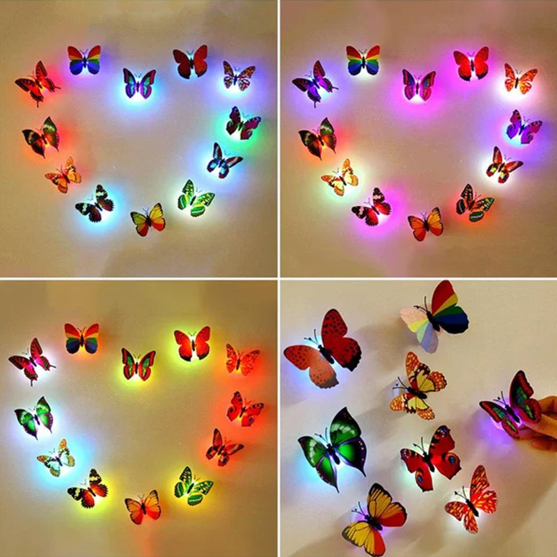 LED Butterfly Wall Lights 12 Piece Pack 2.6 Inch Set of 2