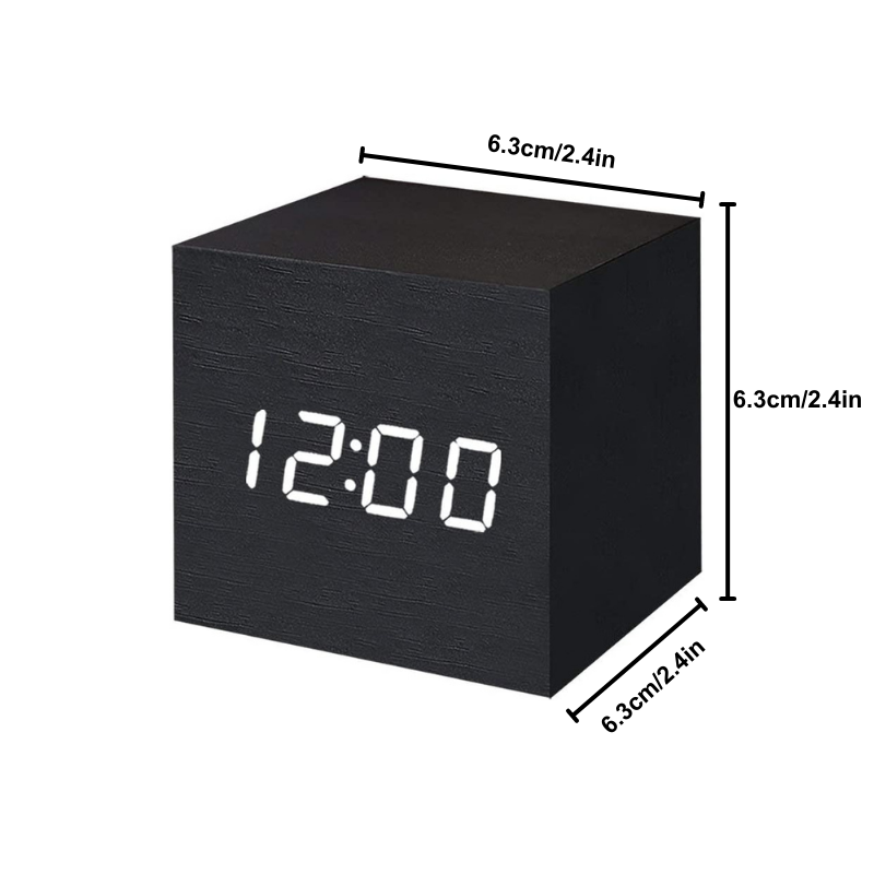 LED Cube Digital Clock 2.4 Inch USB or Battery Set of 2