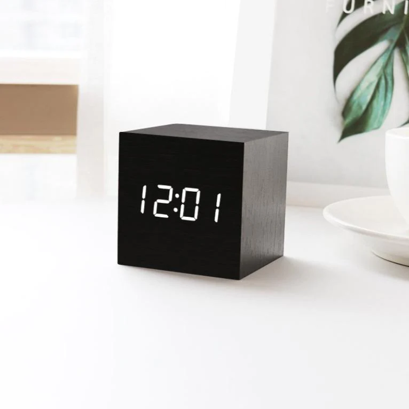 LED Cube Digital Clock 2.4 Inch USB or Battery Set of 2