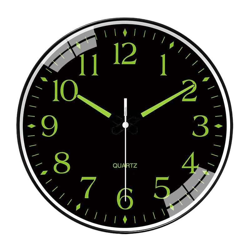 Luminous Wall Clock 8 in Quiet Sweep Movement Set of 2
