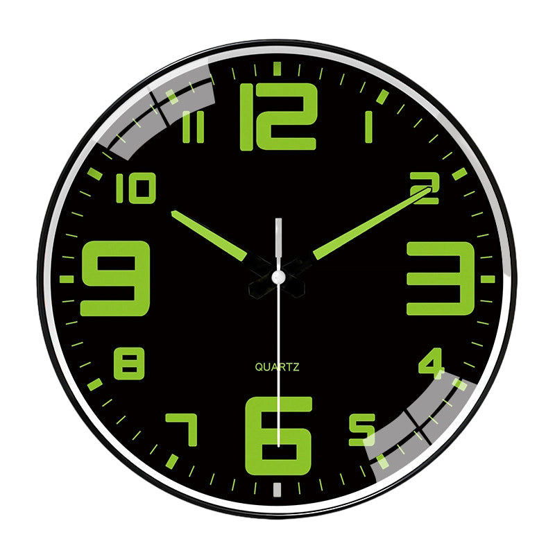Luminous Wall Clock 8 in Quiet Sweep Movement Set of 2