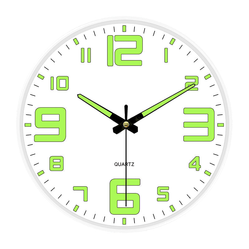Luminous Wall Clock 8 in Quiet Sweep Movement Set of 2