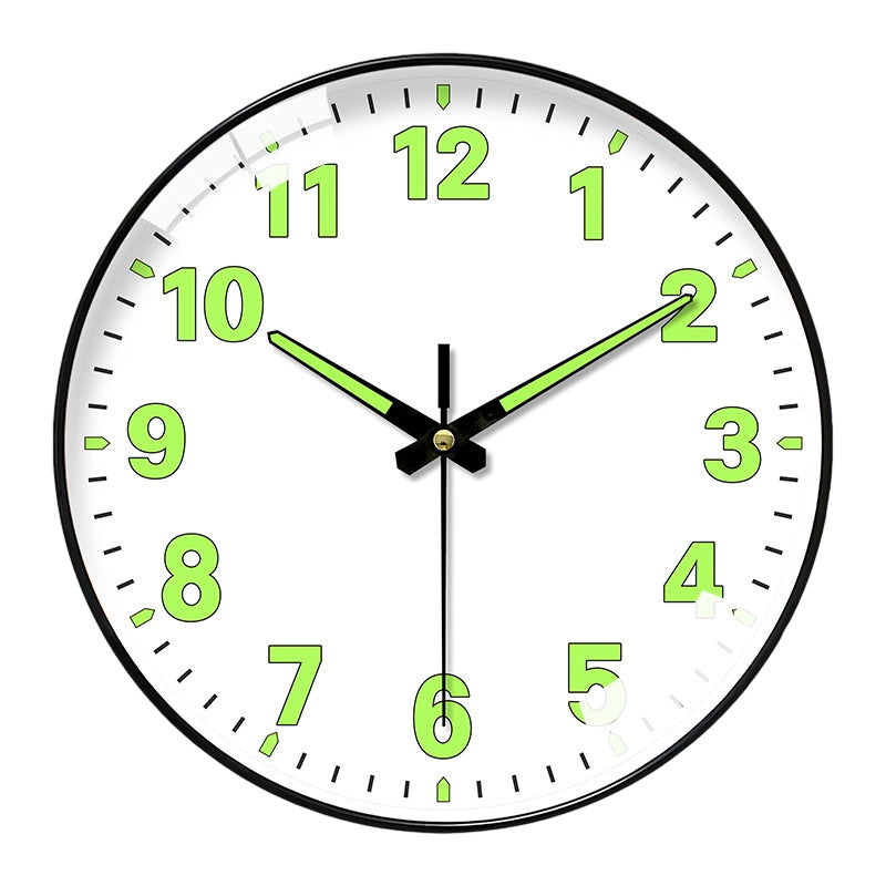 Luminous Wall Clock 8 in Quiet Sweep Movement Set of 2