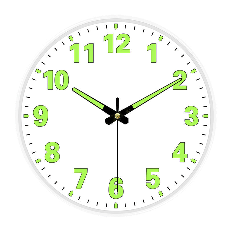 Luminous Wall Clock 8 in Quiet Sweep Movement Set of 2
