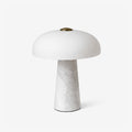 Marble Base Dome Table Lamp White Glass Shade 9.4 in