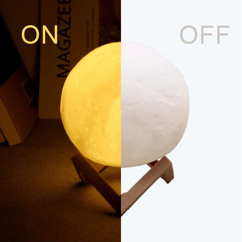 Moon Night Light 3.1 Inch Ball on Stand Button Cell Set of 3