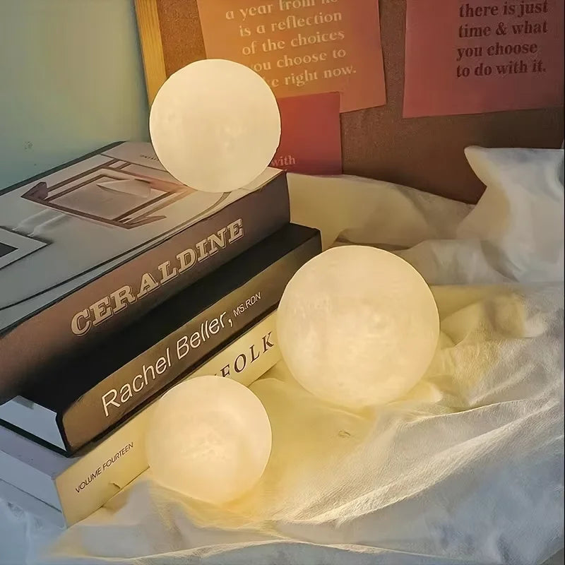 Moon Night Light 3.1 Inch Ball on Stand Button Cell Set of 3