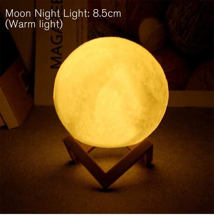 Moon Night Light 3.1 Inch Ball on Stand Button Cell Set of 3