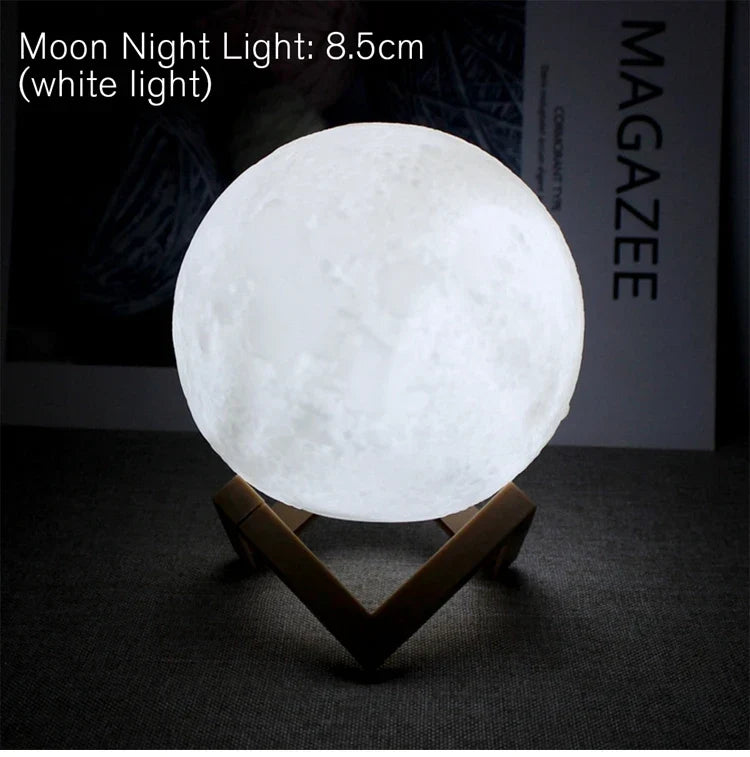 Moon Night Light 3.1 Inch Ball on Stand Button Cell Set of 3