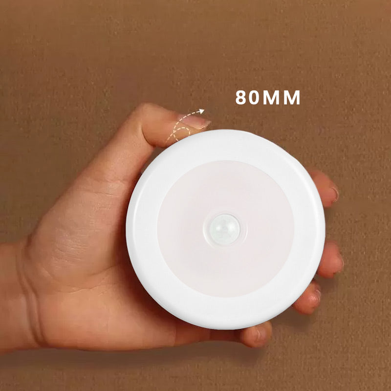 Motion Sensor Night Light Round 3.1 Inch Stick On Set of 2