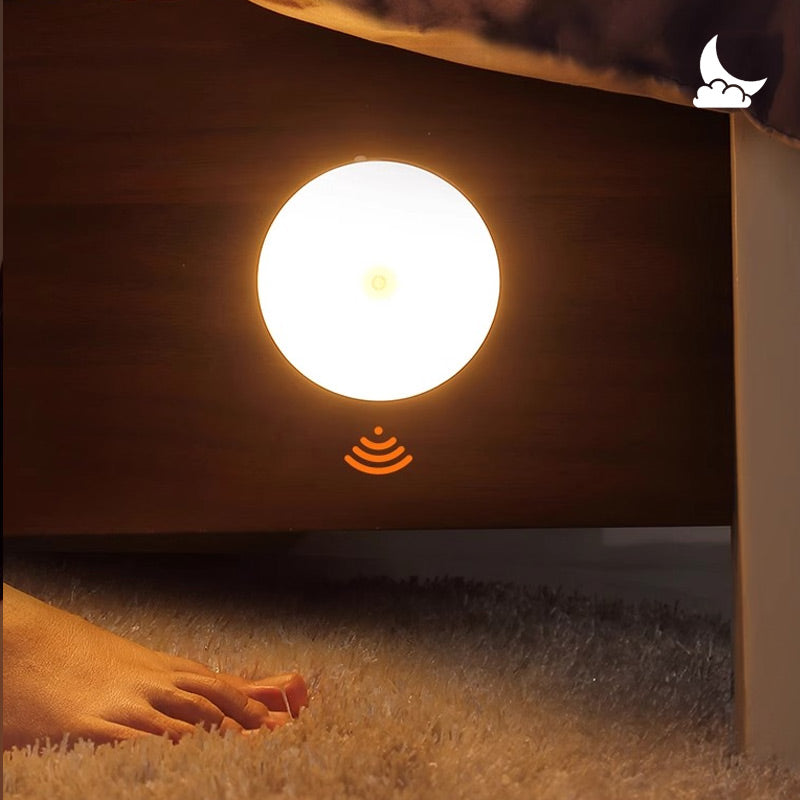 Motion Sensor Night Light Round 3.1 Inch Stick On Set of 2