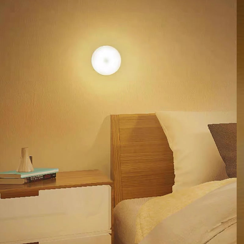 Motion Sensor Night Light Round 3.1 Inch Stick On Set of 2