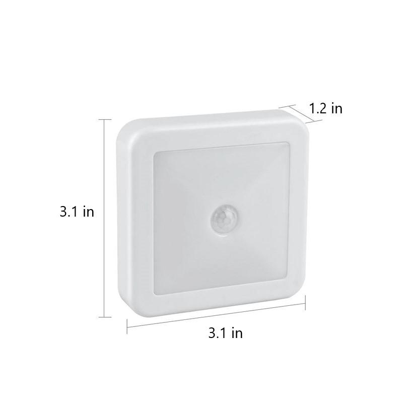 Motion Sensor Night Light Square 3.1 Inch Stick On Set of 3