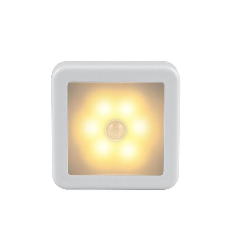 Motion Sensor Night Light Square 3.1 Inch Stick On Set of 3