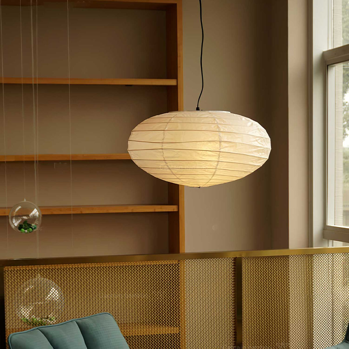 Mulberry Paper Lantern Pendant Light Round White 19.7 in Set of 2