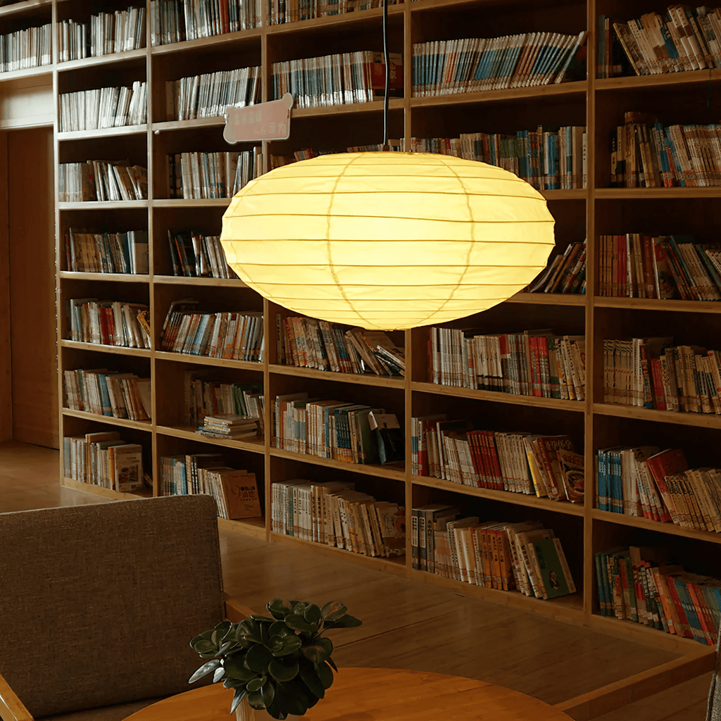 Mulberry Paper Lantern Pendant Light Round White 19.7 in Set of 2