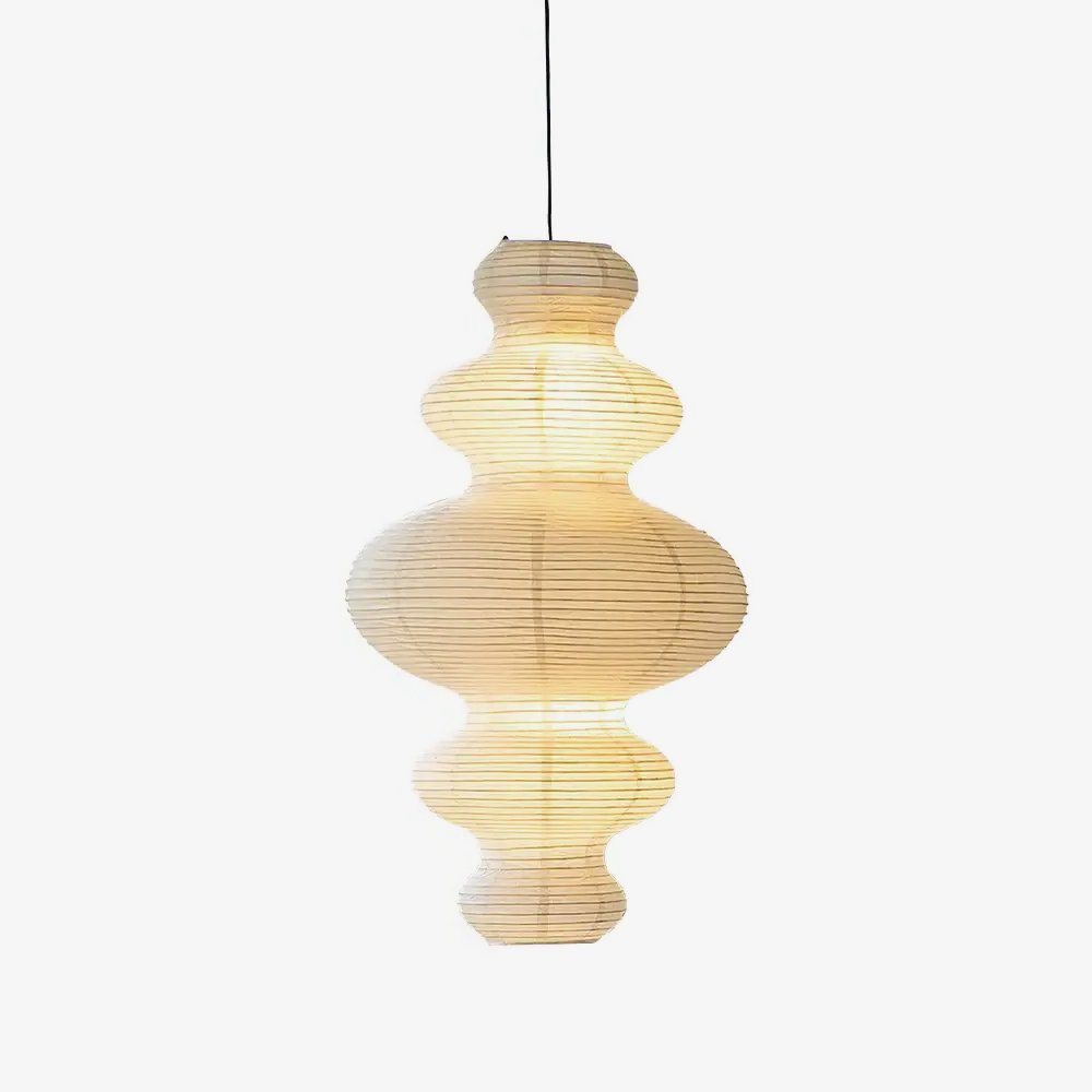 Mulberry Paper Lantern Pendant Light Tiered Shade 18.5 in