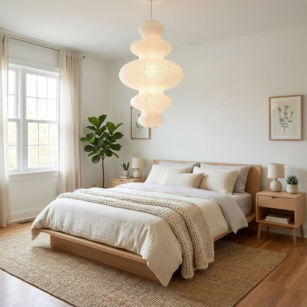 Mulberry Paper Lantern Pendant Light Tiered Shade 18.5 in